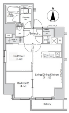 ベルビュー新橋 1501 間取り図