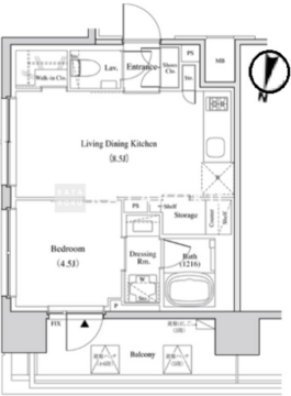 ザ・パークハビオ代々木 605 間取り図