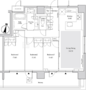 ザ・パークハビオ代々木 702 間取り図