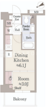 パークアクシス落合東中野 305 間取り図