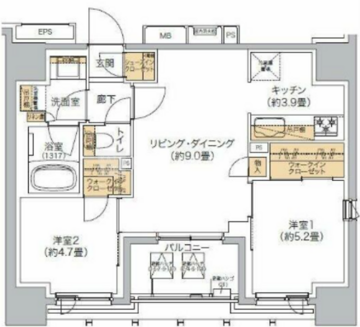 リビオメゾン西麻布 306 間取り図