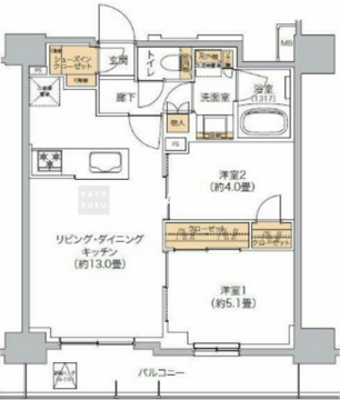 リビオメゾン西麻布 1102 間取り図