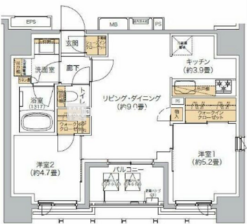 リビオメゾン西麻布 1104 間取り図