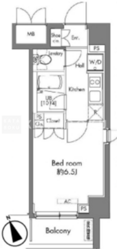 プラウドフラット早稲田 705 間取り図