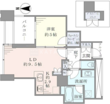 ワールドシティタワーズ B-4005 間取り図