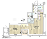パークアクシス御成門 1808 間取り図
