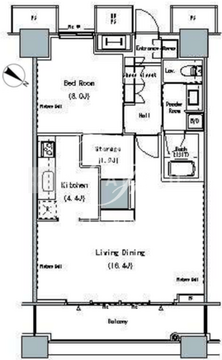 ザ・東京タワーズミッドタワー 728 間取り図