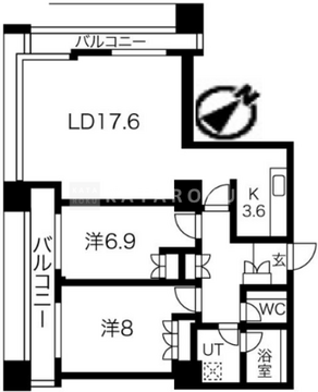 グランパークハイツ 1706 間取り図