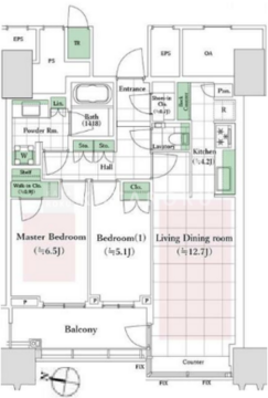 パークコート文京小石川ザタワー 2219 間取り図