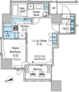 レジディアタワー目黒不動前 413 間取り図