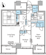 レジディアタワー目黒不動前 2409 間取り図