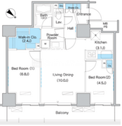 パークアクシス豊洲 611 間取り図