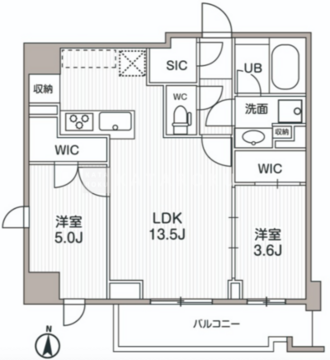 シーズンフラッツ両国サウス 102 間取り図