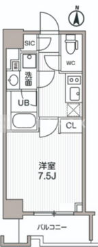 シーズンフラッツ両国サウス 204 間取り図