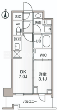 シーズンフラッツ両国サウス 206 間取り図