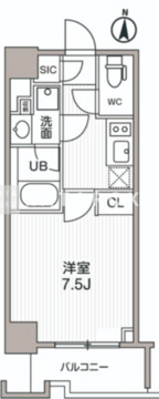 シーズンフラッツ両国サウス 404 間取り図