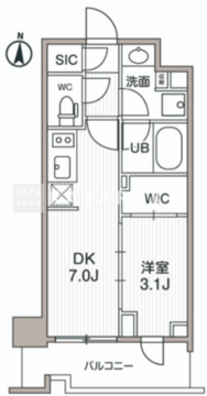 シーズンフラッツ両国サウス 406 間取り図