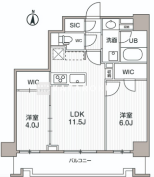 シーズンフラッツ両国サウス 802 間取り図