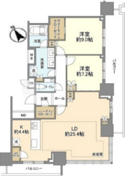 ブリリアタワー浜離宮 3105 間取り図