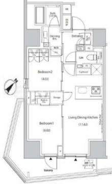 ザ・パークハビオ市ヶ谷ウエスト 1004 間取り図