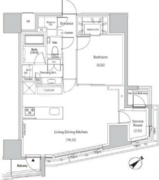 ザ・パークハビオ市ヶ谷ウエスト 1205 間取り図