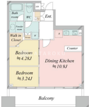 市ヶ谷スクエアレジデンス 1105 間取り図