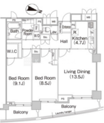 ミレニアムガーデンコート 1103 間取り図