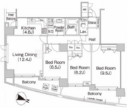 ミレニアムガーデンコート 406 間取り図