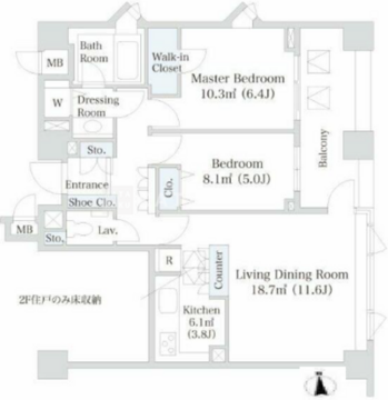 ラ・トゥール芝公園アネックス 601 間取り図
