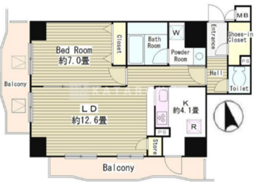 アルブル高輪 302 間取り図