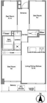 コンフォリア西荻北 502 間取り図