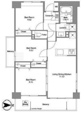 コンフォリア西荻北 504 間取り図