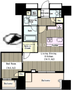 リビオ日本橋人形町 1105 間取り図