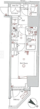 ブレシア日本橋蛎殻町 503 間取り図