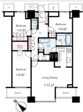 ザ・東京タワーズミッドタワー 3609 間取り図