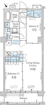 パークアクシス駒込ヒルトップ 302 間取り図