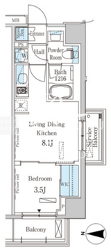 パークアクシス木場キャナルウエスト 201 間取り図