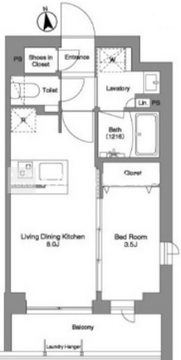 コンフォリア戸越公園 406 間取り図