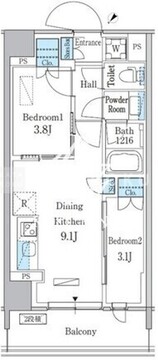 パークアクシス品川南大井パークフロント 624 間取り図
