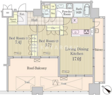 グランパレス東京八重洲アベニュー 1104 間取り図