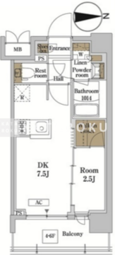  RJRプレシア蒲田 517 間取り図