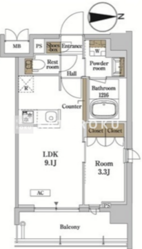  RJRプレシア蒲田 519 間取り図