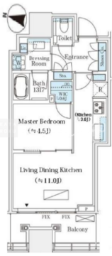 パークコート渋谷ザタワー 1508 間取り図