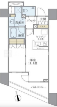 クオリア恵比寿パークフロント 1303 間取り図