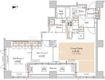 パークアクシス代官山 805 間取り図