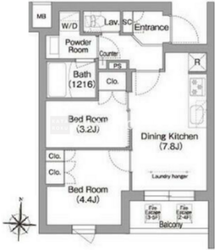 コンフォリア・リヴ南品川 508 間取り図