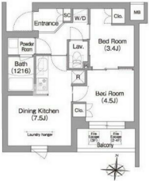 コンフォリア・リヴ南品川 507 間取り図