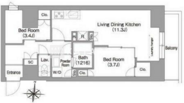 コンフォリア・リヴ南品川 604 間取り図