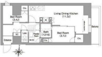 コンフォリア・リヴ南品川 804 間取り図