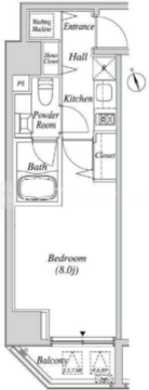 カーサスプレンディッド虎ノ門 401 間取り図